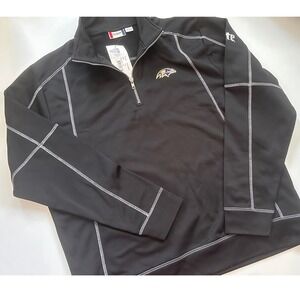 Baltimore Ravens NFL Clique Mens Large Black Quarter Zip Pullover MOK00049